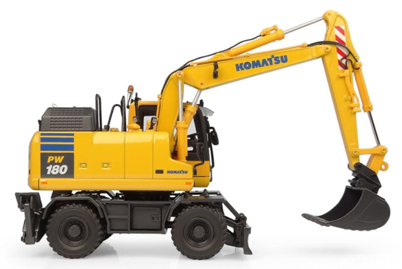 Universal Hobbies 8163 1:50 Komatsu PW148-11 on Wheels w/ Excavator Diecast