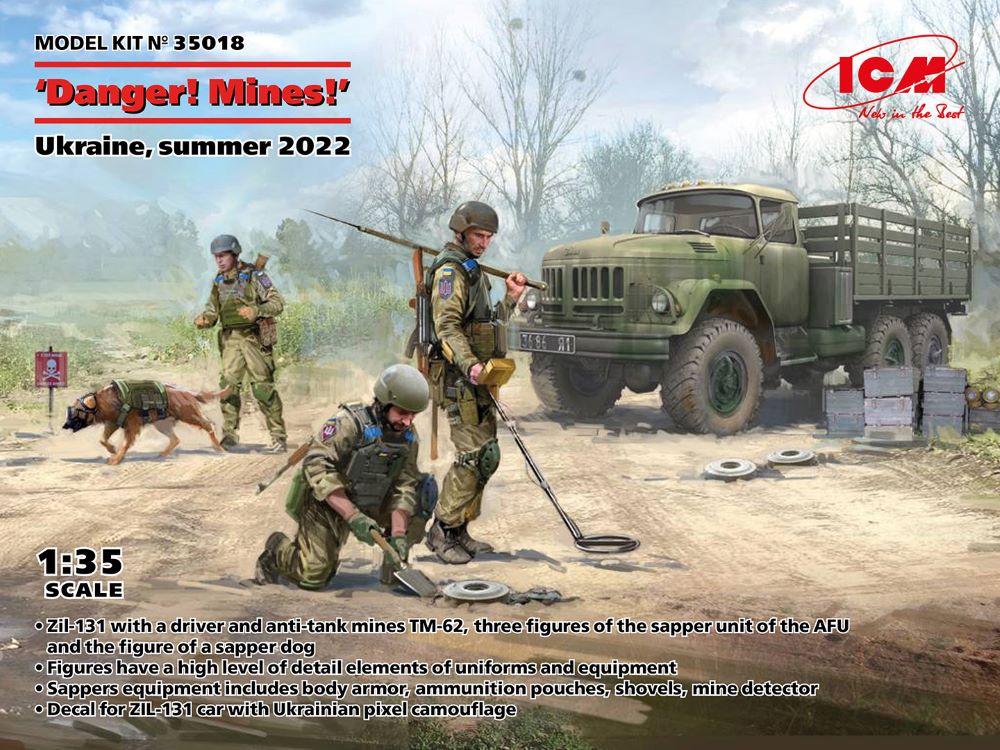 ICM 35018 1:35 'Danger! Mines!' Ukraine, Summer 2022 Figure Set Plastic Kit