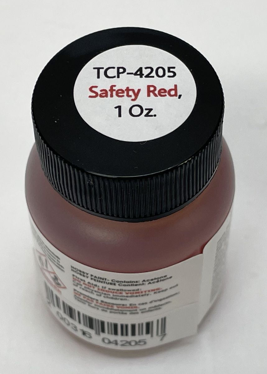 Tru-Color 4205 All Scale Safety Red Acrylic Paint - 1 oz. Paint Bottle