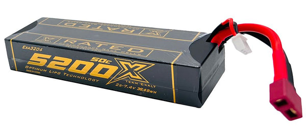 Exalt 3204 X-Rated 5200mAh 7.4 V2S 120C Stick  LiPo Battery with Deans Connector