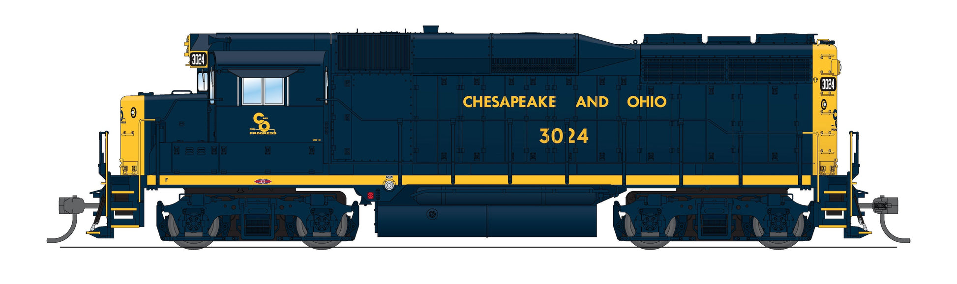 Broadway Limited 9135 HO C&O EMD GP30 Diesel Locomotive Sound & DCC #3024