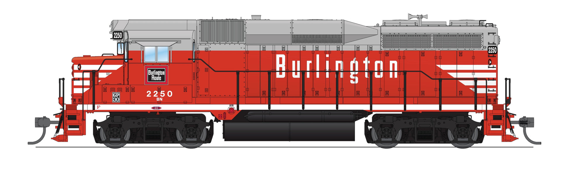 Broadway Limited 9134 HO BN EMD GP30 Diesel Locomotive Sound & DCC #2250