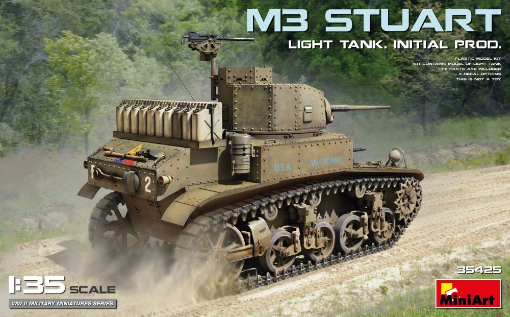 MiniArt 35425 1:35 WW II M3 Stuart Initial Prod Light Tank w/Interior Kit