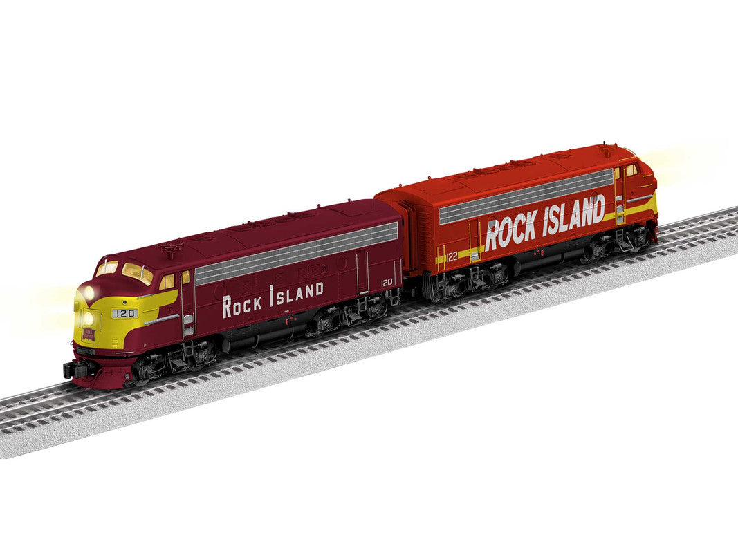 Lionel 2433210 O Rock Island Legacy F7 AA Diesel Locomotive #120,#122 (Set of 2) LN/Box