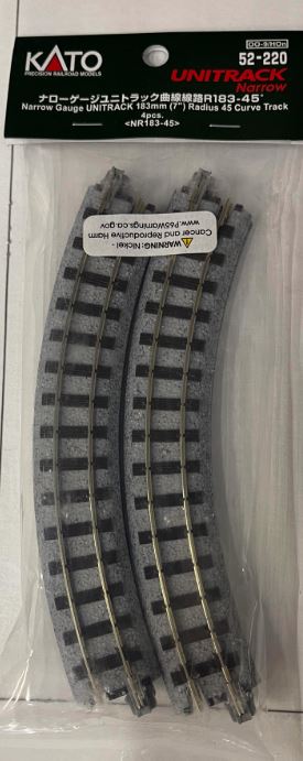 Kato 52-220 OO-9 Narrow Gauge Unitrack 183mm Track (Pack of 4)