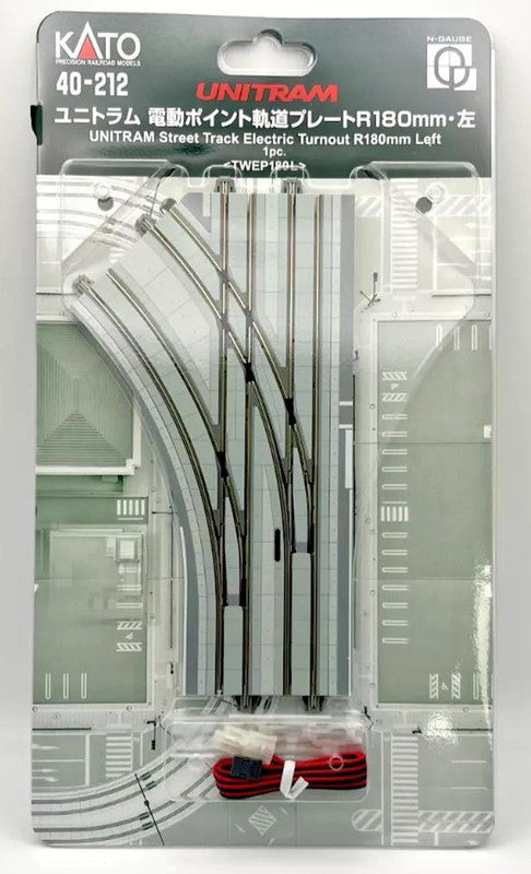 Kato 40-212 N Unitram Street Track R180mm Left Electric Turnout