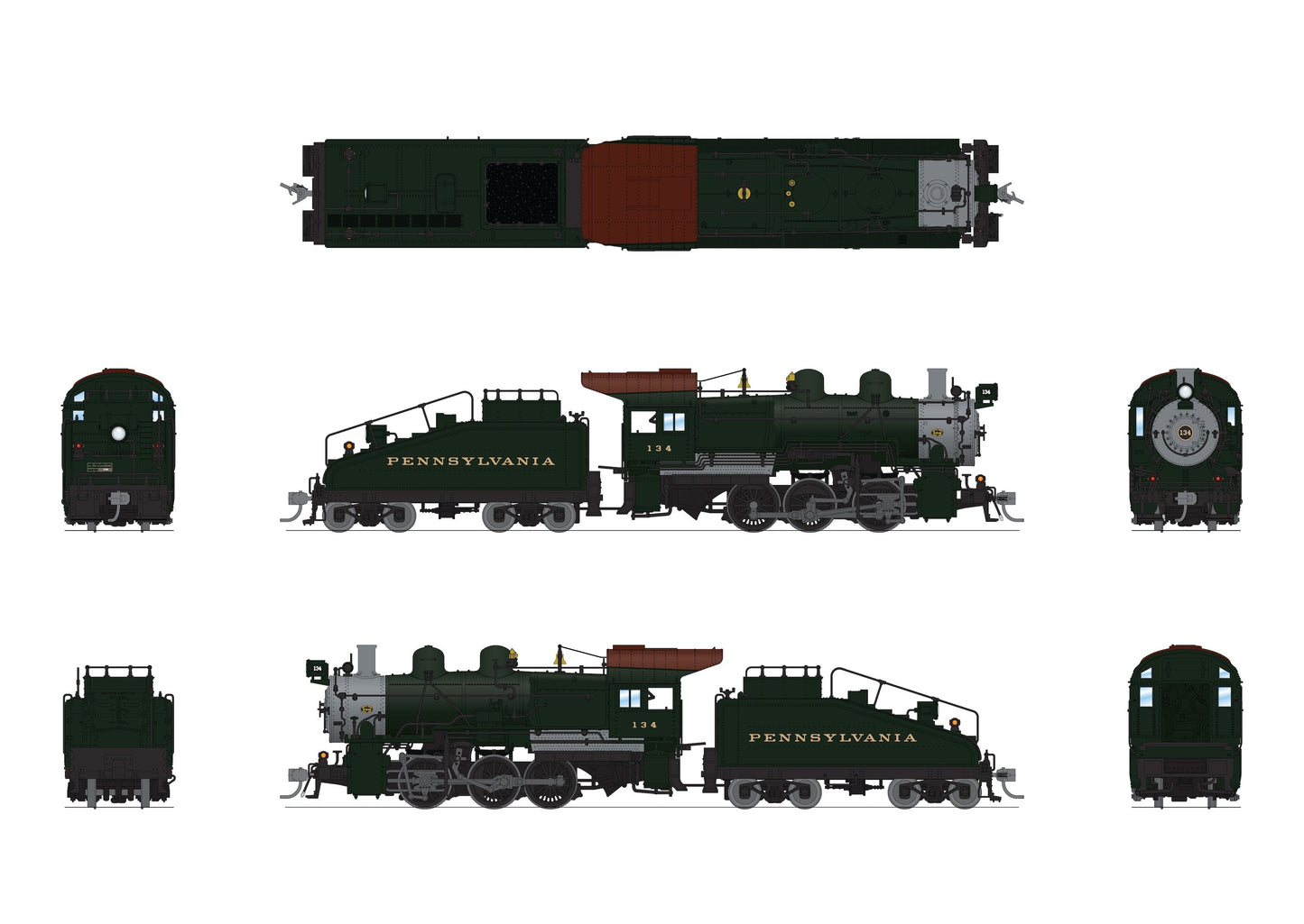 Broadway Limited 9170 HO PRR B6sb 0-6-0 Steam Loco w/ Tender, Sound/DC/DCC #134