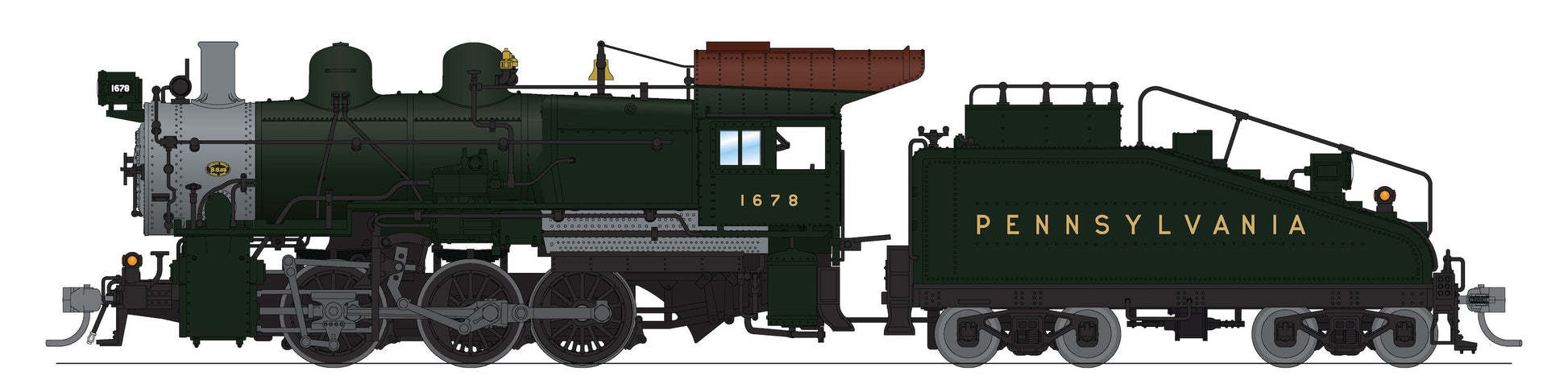 Broadway Limited 9175 HO PRR B6sb 0-6-0 Steam Loco w/ Tender, Sound/DC/DCC #1678