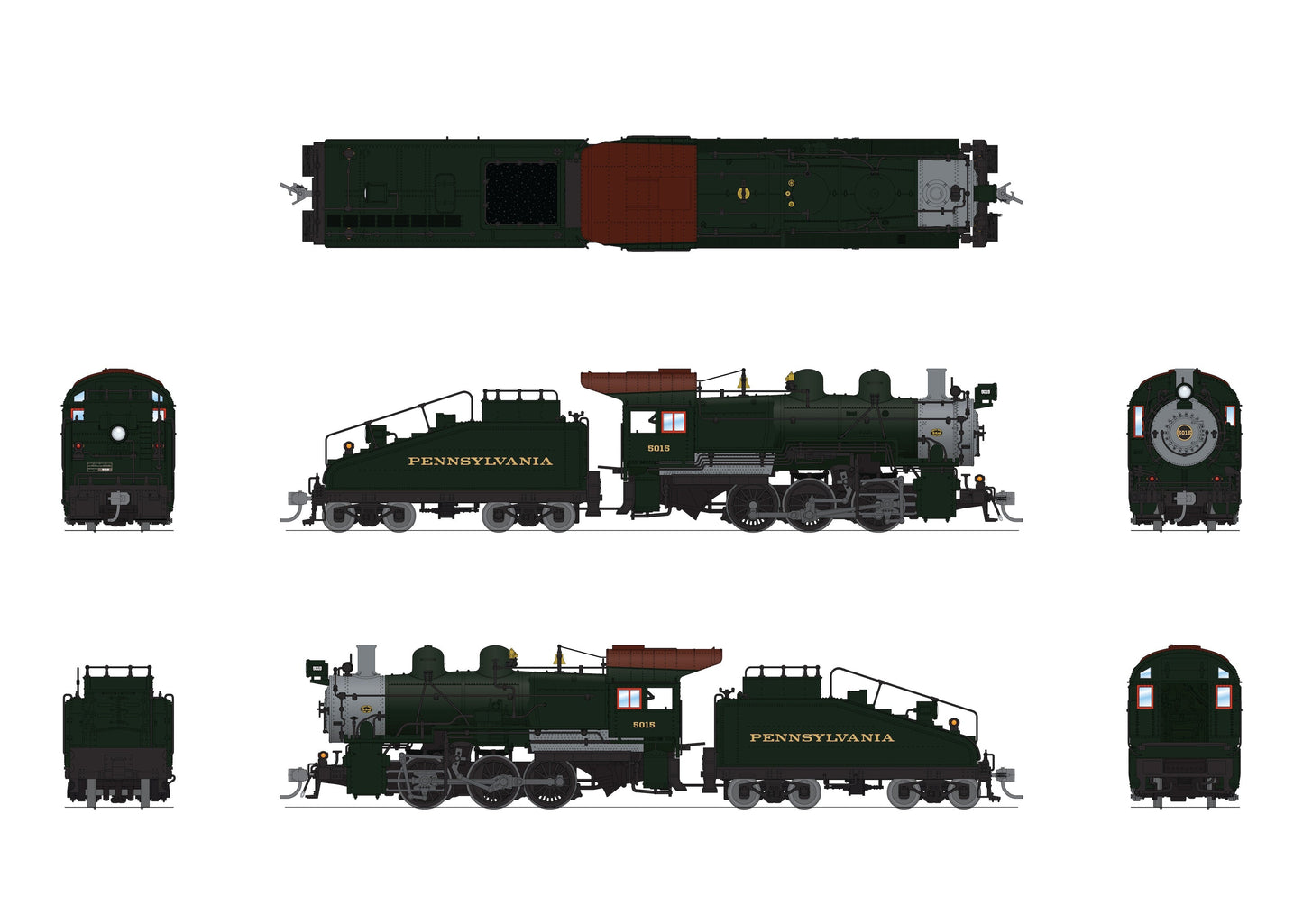 Broadway Limited 9173 HO PRR B6sb 0-6-0 Steam Loco w/ Tender, Sound/DC/DCC #5015