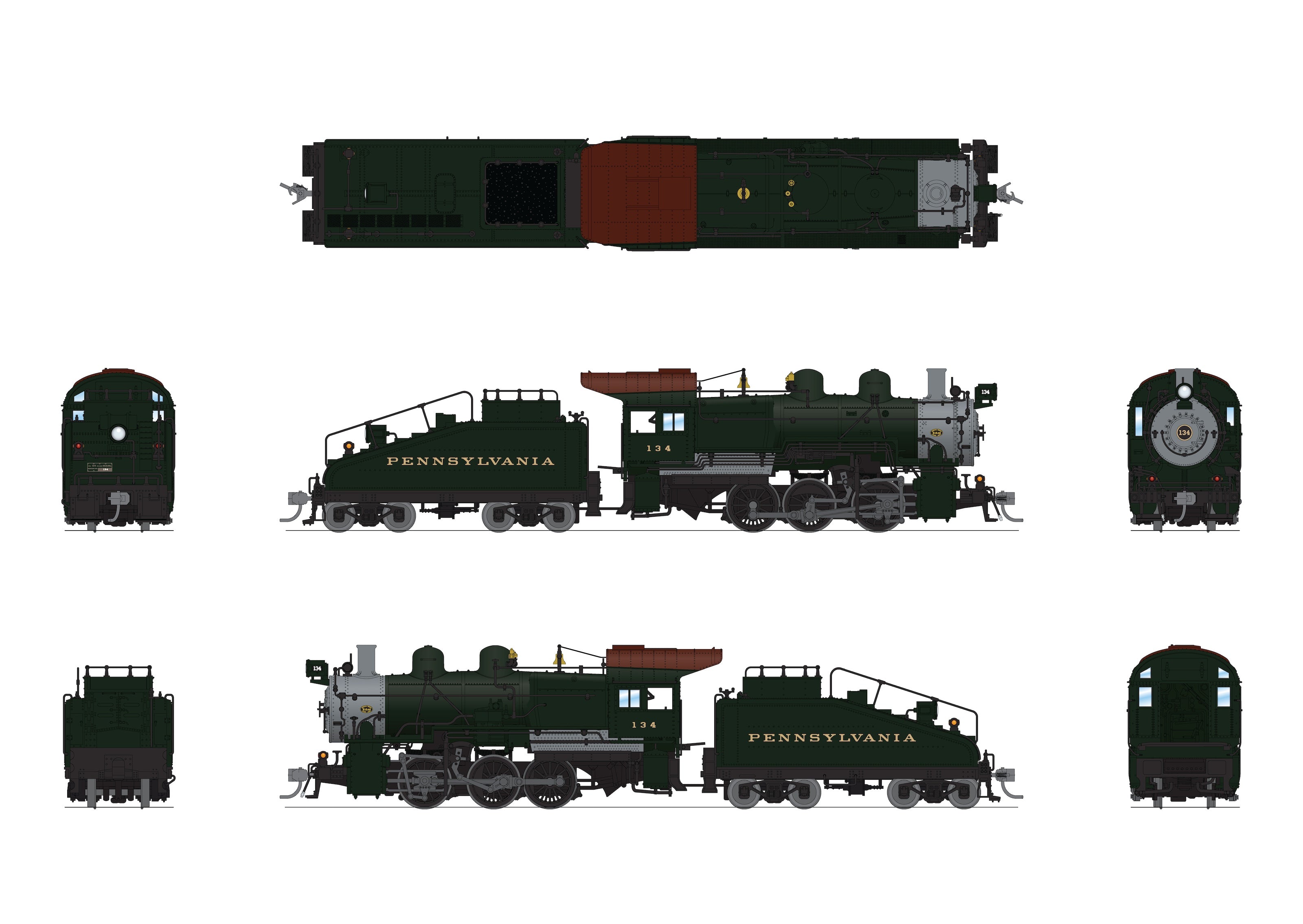 Broadway Limited 9171 HO PRR B6sb 0-6-0 Steam Loco w/ Tender