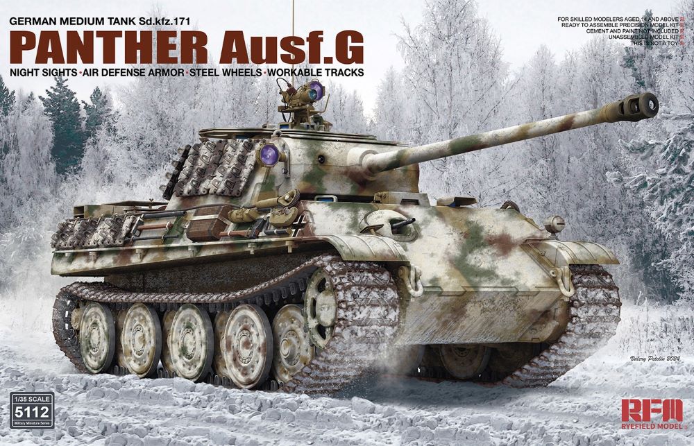 Rye Field Models 5112 1:35 Sd.Kfz.171 Panther Ausf.G German Medium Tank Kit