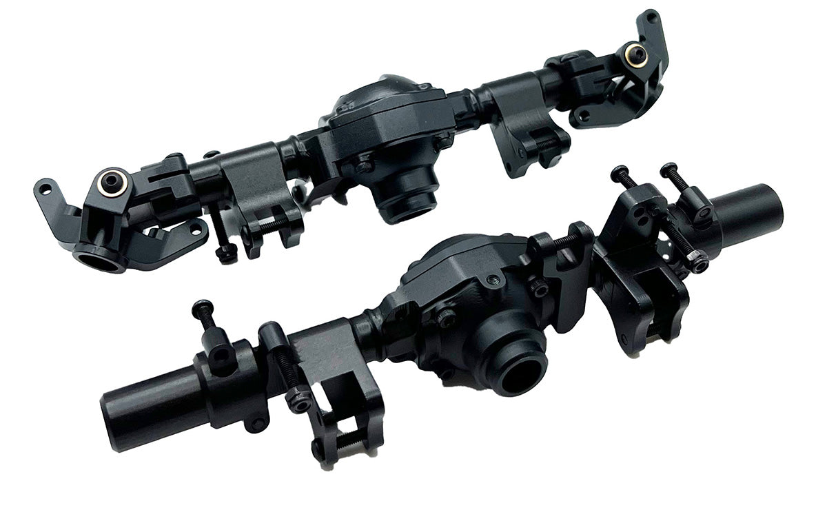 Racers Edge 1970BK Black Aluminum Front & Rear Axle Housing Set