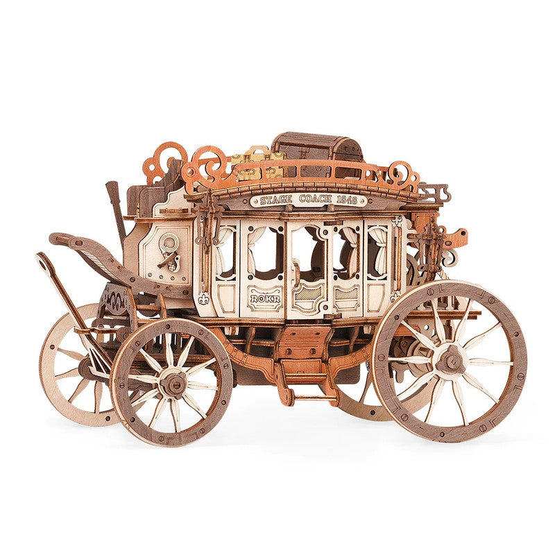 Robotime AMKA1 ROKR Stagecoach Mechanical Music Box 3D Wooden Puzzle