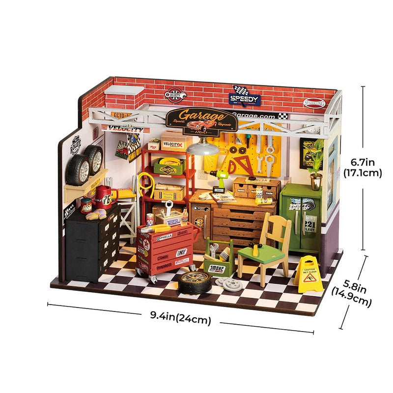 Robotime DG165 Rolife Garage Workshop DIY Miniature House Kit