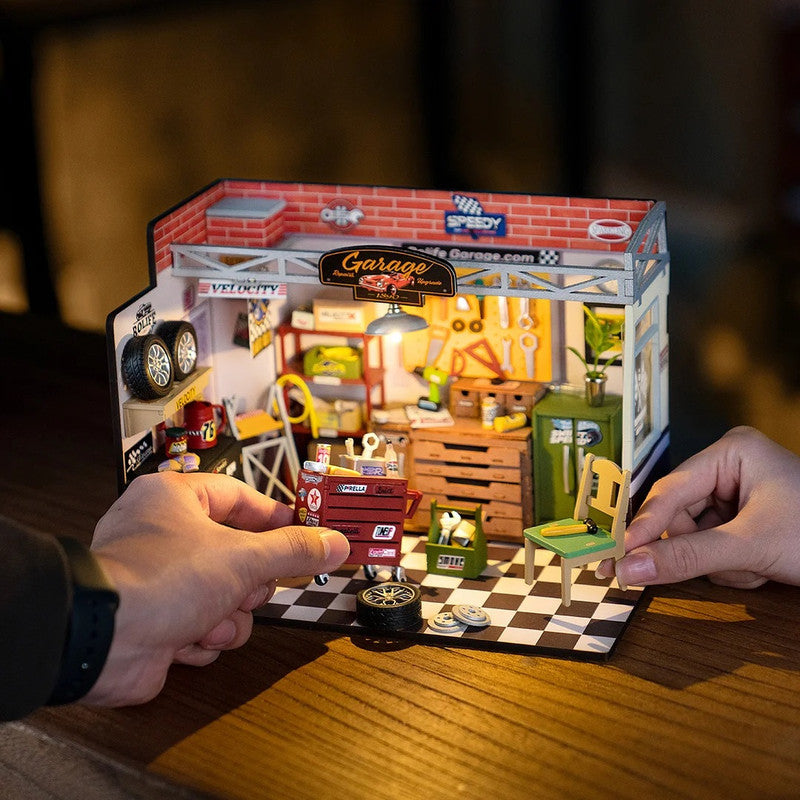 Robotime DG165 Rolife Garage Workshop DIY Miniature House Kit