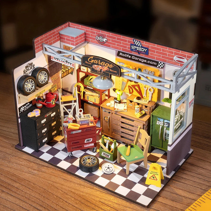 Robotime DG165 Rolife Garage Workshop DIY Miniature House Kit