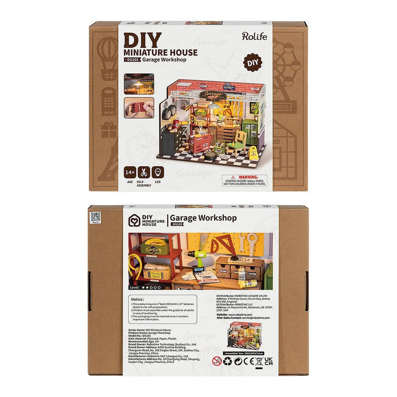Robotime DG165 Rolife Garage Workshop DIY Miniature House Kit