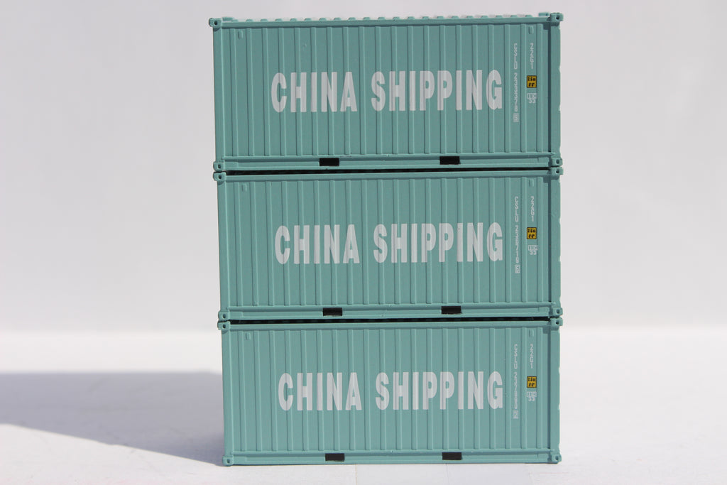 JTC Model Trains 205476 N China Shipping 20' Containers (Pack of 3)