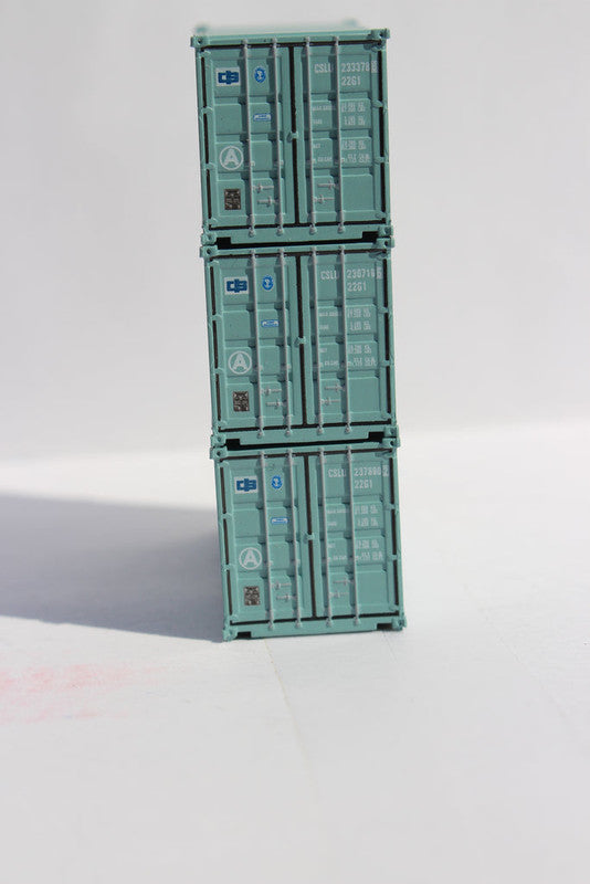 JTC Model Trains 205476 N China Shipping 20' Containers (Pack of 3)