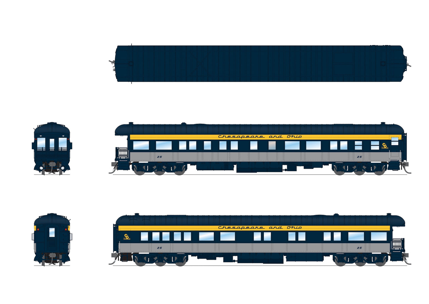 Broadway Limited 8951 HO Chesapeake & Ohio Business Car #25