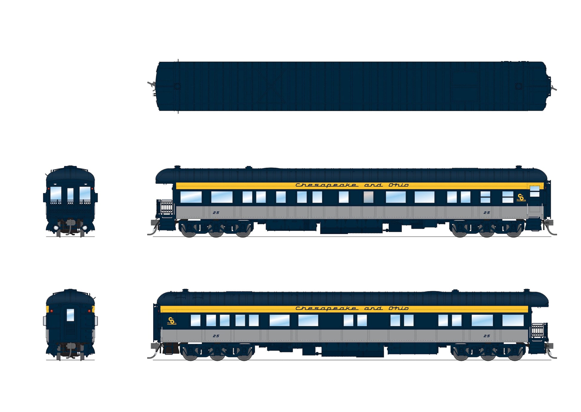 Broadway Limited 8951 HO Chesapeake & Ohio Business Car #25