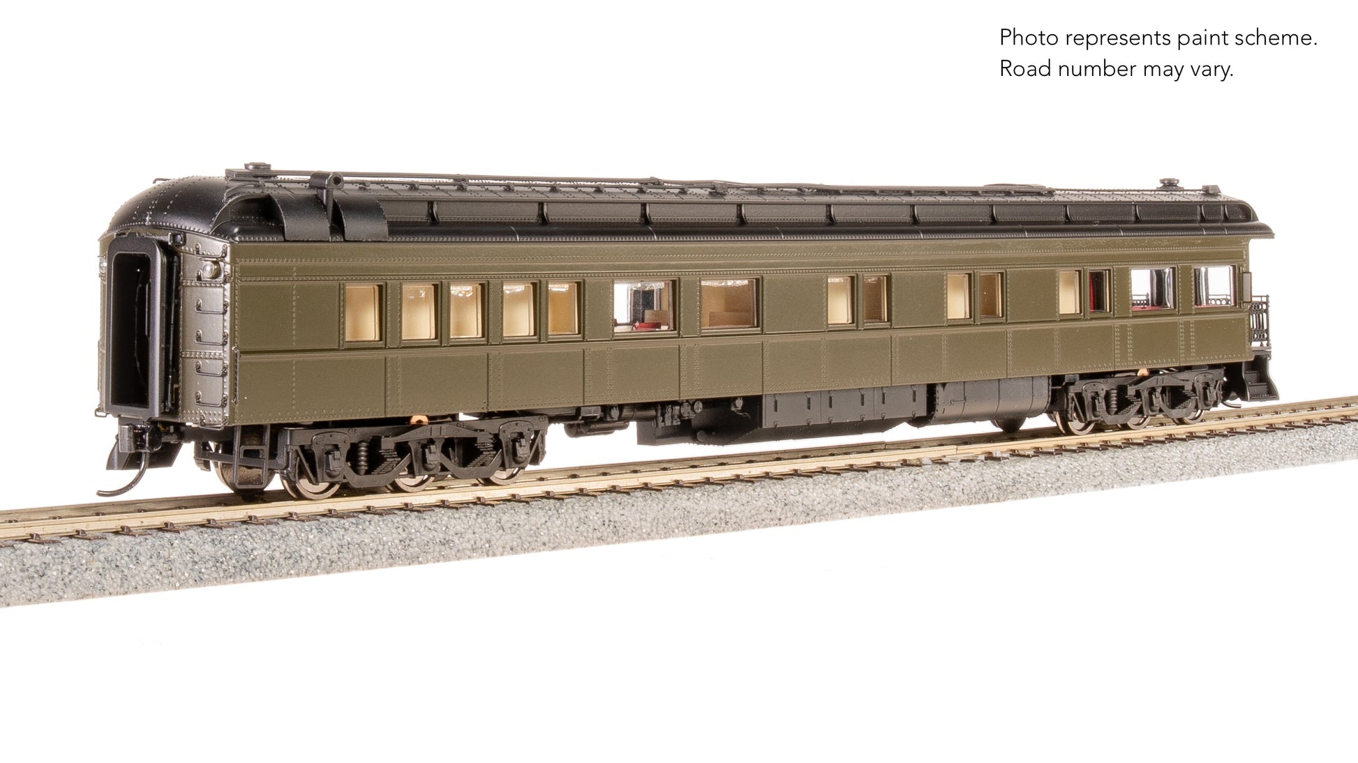 Broadway Limited 8960 HO Unlttrd Pullman Green with Clerestory Roof Business Car