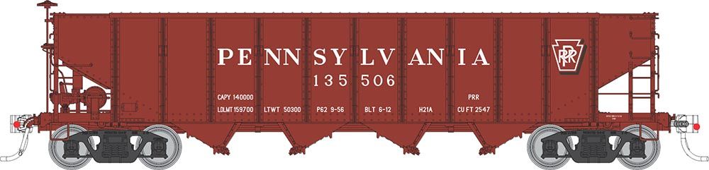 Rapido Trains 178006A HO Pennsylvania Shadow Keystone H21A 4-Bay Hopper #1