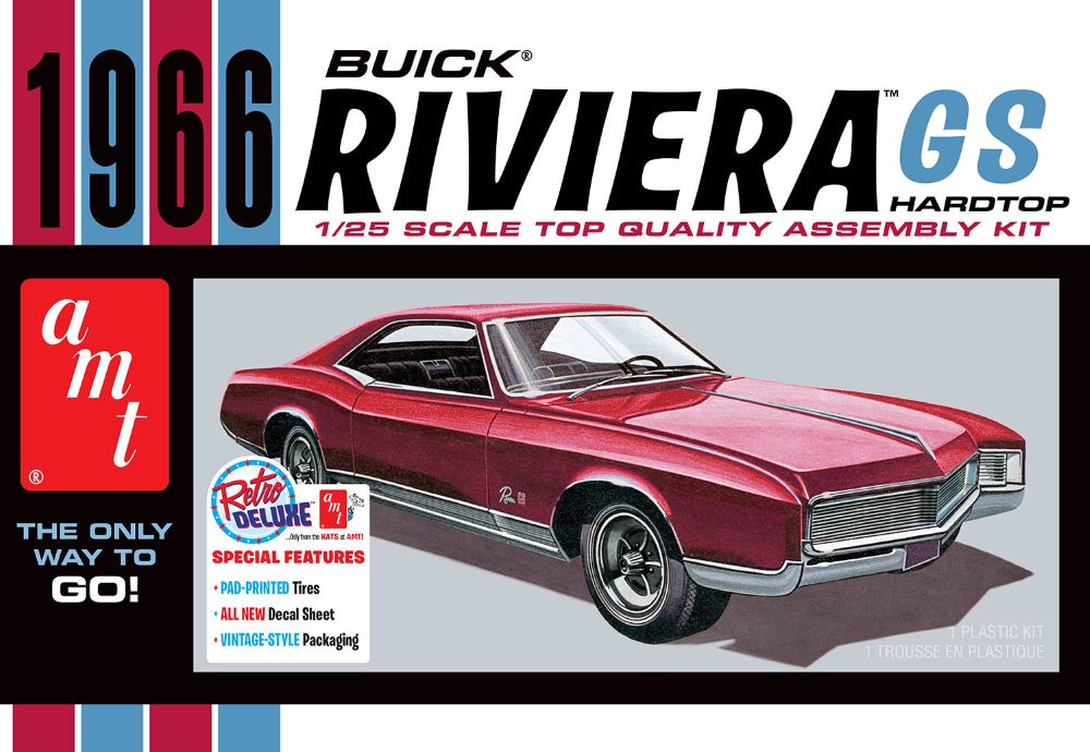 AMT 1439 1:25 1966 Buick Riviera GS Hardtop Car Plastic Model Kit