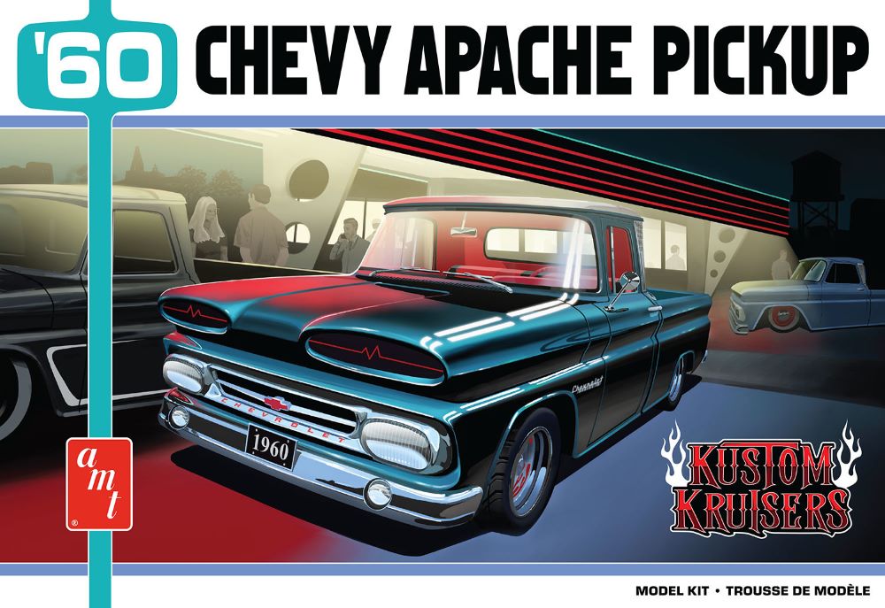 AMT 1444 1:25 Street Machine 1960 Chevy Apache Pickup Truck Plastic Model Kit