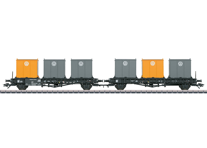 Marklin 46663 HO German Federal Railroad DB Type Laabs Container Transport Car