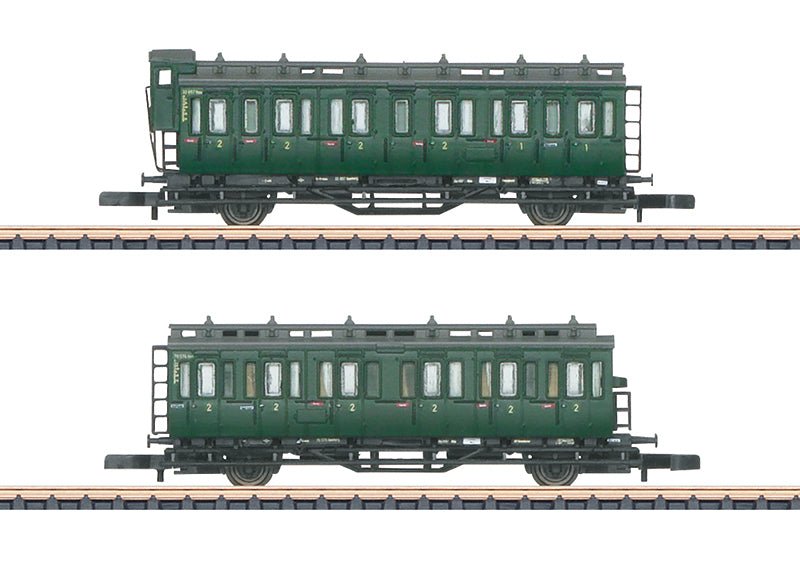 Marklin 87042 Z German Federal Railroad Compartment Car Passenger Car (Set of 2)