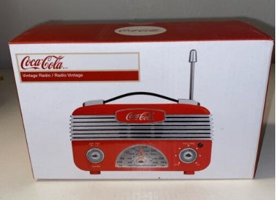Coca-Cola 00817 Vintage Radio w/Telescopic Antenna & Retractable Carrying Handle