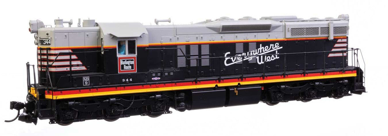 Walthers 920-48702 HO CBQ EMD SD9 Diesel Locomotive - Standard DC #344