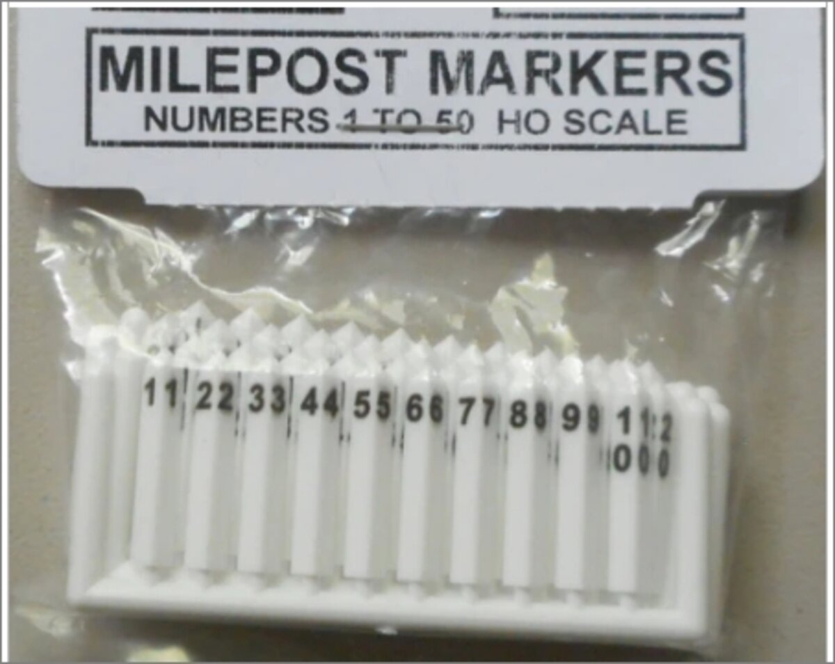 Tichy 1011 HO Scale Millepost Markers #''S 1 To 50