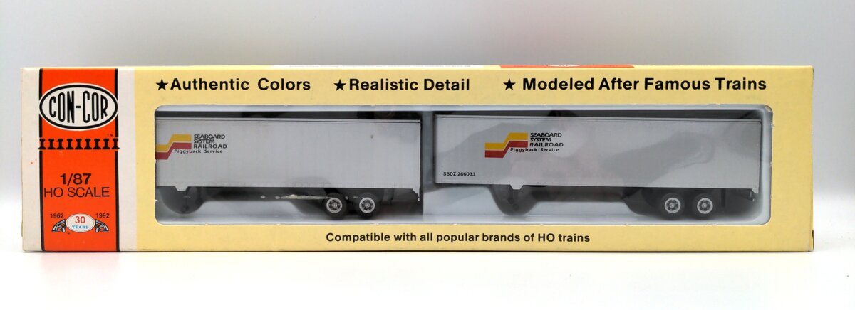 Con-Cor 0004-008206 HO Scale Seaboard System Railroad 45 FT Rivet Side Trailer