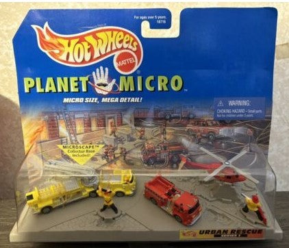 Hot Wheels 18716 1:87 Planet Micro Urban Rescue Series #1 Vehicle Set