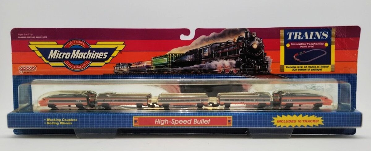 Micro Machines 6470 1:87 Scale TGV High Speed Bullet Train w/5 Cars & 10 Track