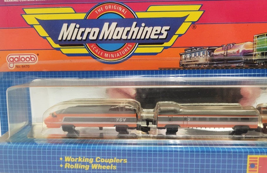 Micro Machines 6470 1:87 Scale TGV High Speed Bullet Train w/5 Cars & 10 Track