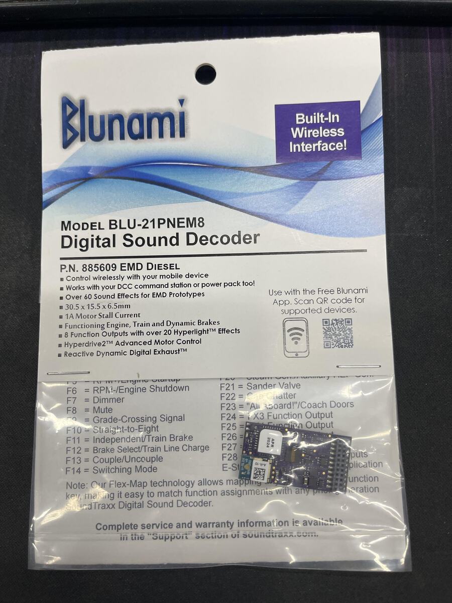 SoundTraxx 885609  N Steam-2 BLU-21PNEM8 Sound & DCC Decoder