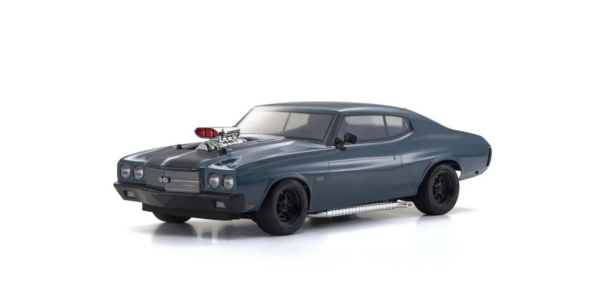 Kyosho 34494T1 1:10 1970 Chevy Chevelle Supercharged VE Dark Blue Readyset Car