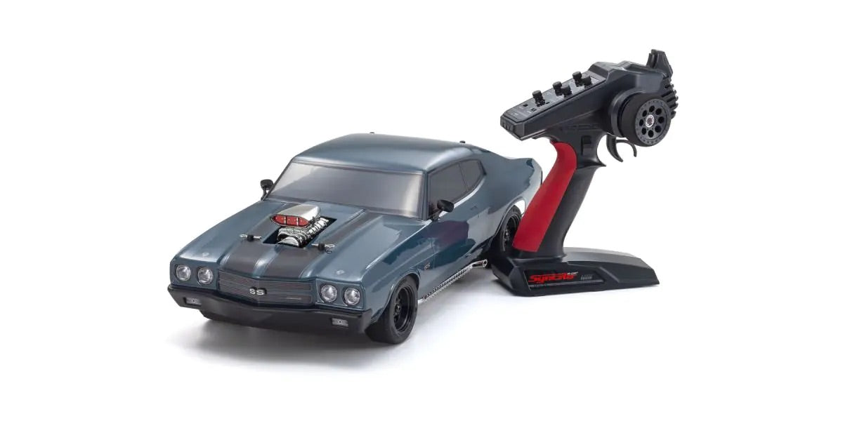 Kyosho 34494T1 1:10 1970 Chevy Chevelle Supercharged VE Dark Blue Readyset Car