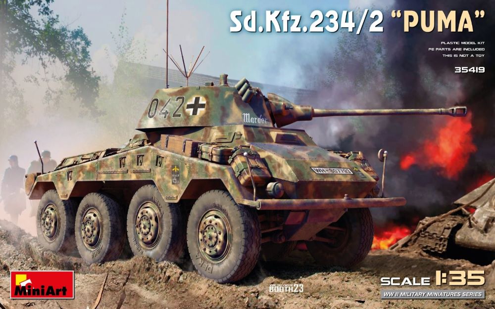 MiniArt 35419 1:35 SdKfz 234/2 Puma Armored Vehicle Plastic Model Kit