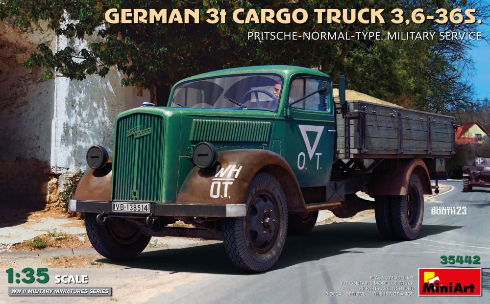 MiniArt 35442 1:35 WW II German 3-Ton Cargo Truck 3,6-36S Plastic Model Kit