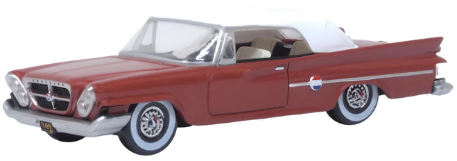 Oxford Diecast 87CC61004 HO Cinnamon/White Closed 1961 Chrysler 300 Convertible