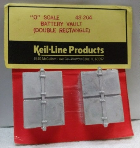 Keil-Line Products 48-204 O Scale Battery Vault Double Rectangle (Pack of 2)