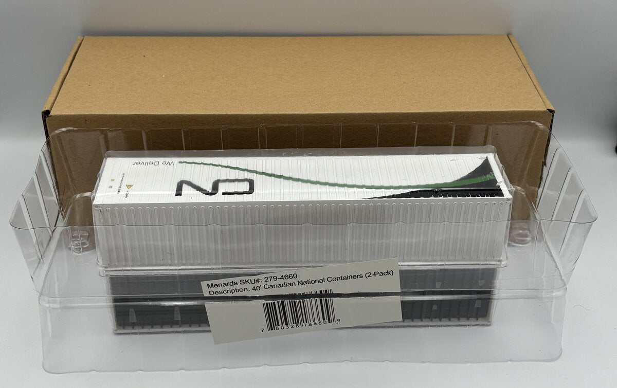 Menards 279-4660 O Gauge Canadian National 40' Containers (2-Pack) MT/Box