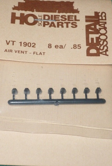 Detail Associates VT1902 HO Scale Air Vent Flat (Pack of 8)