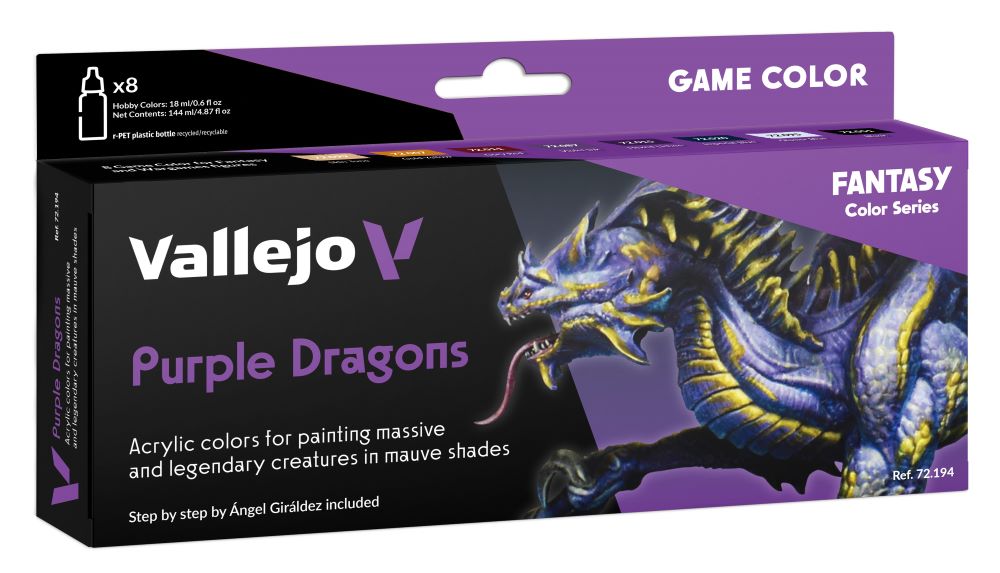 Vallejo Paint 72194 Purple Dragons Game Color Acrylic Paint (Set of 8)