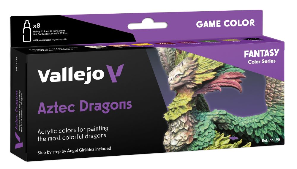Vallejo Paint 72195 Aztec Dragons Game Color Acrylic Paint (Set of 8)