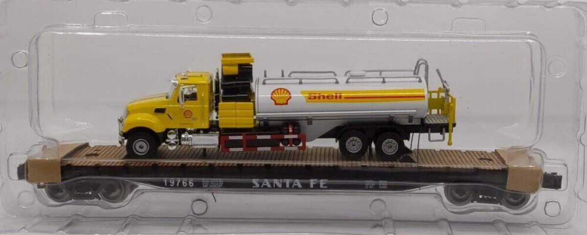 Menards 279-3876 O Gauge ATSF Long Flatcar with Shell Truck